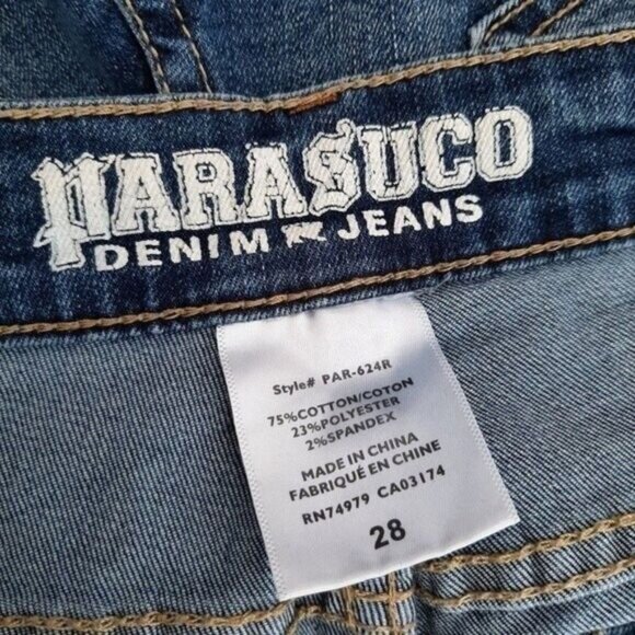 PARASUCO Distressed Skinny Fit Blue Jeans Sz 28 - Picture 8 of 9